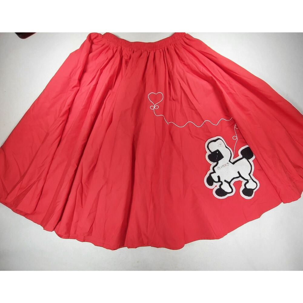 Cruisin USA Bowling Red Poodle Skirt S/M Rockabilly Retro Embroidered 50s Costum